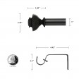 Bruce Adjustable Single Curtain Rod 72 Inch to 144 Inch-Venetian Silver