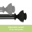 Bruce Adjustable Single Curtain Rod 72 Inch to 144 Inch-Venetian Silver