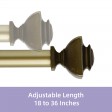 Bruce Adjustable Single Curtain Rod 18 Inch to 36 Inch-Copper