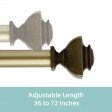 Bruce Adjustable Single Curtain Rod 36 Inch to 72 Inch-Copper