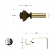 Bruce Adjustable Single Curtain Rod 72 Inch to 144 Inch-Copper
