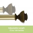 Bruce Adjustable Single Curtain Rod 72 Inch to 144 Inch-Copper