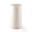 3 x 6 Inch Metallic White Glitter Pillar Candle