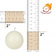 2 Inch Pale Ivory Ball Candles (12pc/Box)