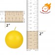 2 Inch Yellow Ball Candles (96pcs/Case) Bulk