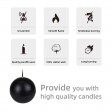 2 Inch Black Ball Candles (12pc/Box)
