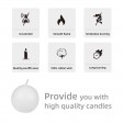3 Inch White Ball Candles (6pc/Box)