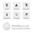 3 Inch White Ball Candles (36pcs/Case) Bulk