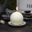 3 Inch Pale Ivory Ball Candles (6pc/Box)