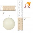 3 Inch Pale Ivory Ball Candles (6pc/Box)