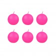 3 Inch Hot Pink Ball Candles (6pc/Box)
