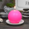 3 Inch Hot Pink Ball Candles (36pcs/Case) Bulk