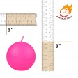 3 Inch Hot Pink Ball Candles (6pc/Box)