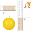 3 Inch Yellow Ball Candles (36pcs/Case) Bulk