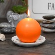 3 Inch Orange Ball Candles (6pc/Box)