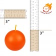 3 Inch Orange Ball Candles (6pc/Box)