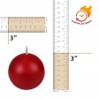 3 Inch Red Ball Candles (36pcs/Case) Bulk