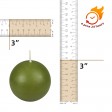 3 Inch Sage Green Ball Candles (36pcs/Case) Bulk