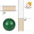 3 Inch Hunter Green Ball Candles (36pcs/Case) Bulk