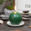 3 Inch Hunter Green Ball Candles (6pc/Box)