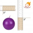 3 Inch Purple Ball Candles (6pc/Box)