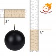 3 Inch Black Ball Candles (6pc/Box)