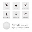 4 Inch White Ball Candles (12pcs/Case) Bulk