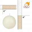 4 Inch Pale Ivory Ball Candles (12pcs/Case) Bulk