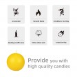 4 Inch Yellow Ball Candles (2pc/Box)