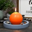 4 Inch Orange Ball Candles (12pcs/Case) Bulk
