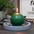 4 Inch Hunter Green Ball Candles (12pcs/Case) Bulk