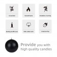 4 Inch Black Ball Candles (2pc/Box)
