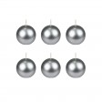 3 Inch Metallic Silver Ball Candles (6pc/Box)