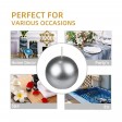 3 Inch Metallic Silver Ball Candles (6pc/Box)