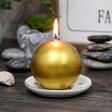 3 Inch Metallic Gold Ball Candles (6pc/Box)