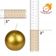 3 Inch Metallic Gold Ball Candles (6pc/Box)