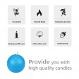 2 Inch Turquoise Ball Candles (12pc/Box)