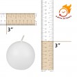 3 Inch White Citronella Ball Candles (36pcs/Case) Bulk