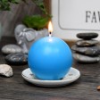 3 Inch Turquoise Ball Candles (36pcs/Case) Bulk