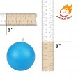 3 Inch Turquoise Ball Candles (36pcs/Case) Bulk
