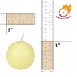 3 Inch Ivory Ball Candles (36pc/Case) Bulk