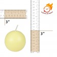 3 Inch Ivory Ball Candles (6pc/Box)