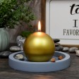 4 Inch Metallic Gold Ball Candles (12pcs/Case) Bulk