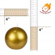 4 Inch Metallic Gold Ball Candles (12pcs/Case) Bulk