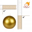 4 Inch Metallic Gold Ball Candles (2pc/Box)