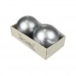 4 Inch Metallic Silver Ball Candles (2pc/Box)