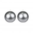 4 Inch Metallic Silver Ball Candles (2pc/Box)