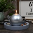 4 Inch Metallic Silver Ball Candles (2pc/Box)