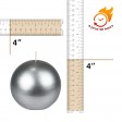 4 Inch Metallic Silver Ball Candles (2pc/Box)