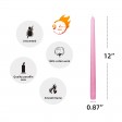 12 Inch Pink Taper Candles (144pcs/Case) Bulk